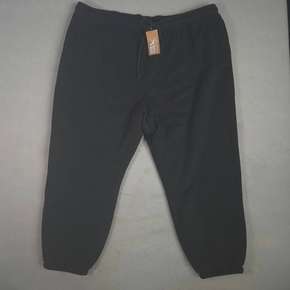 Eddie Bauer Mens 3X Black Vintage Soft Sherpa Lined Sweatpants Joggers NWT‎